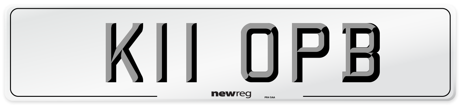 K11 OPB Number Plate from New Reg